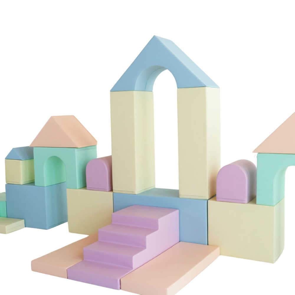 Soft Play set Castle in pastel front view