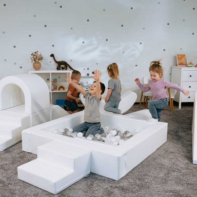 Soft Play Party set in white with kids playing 