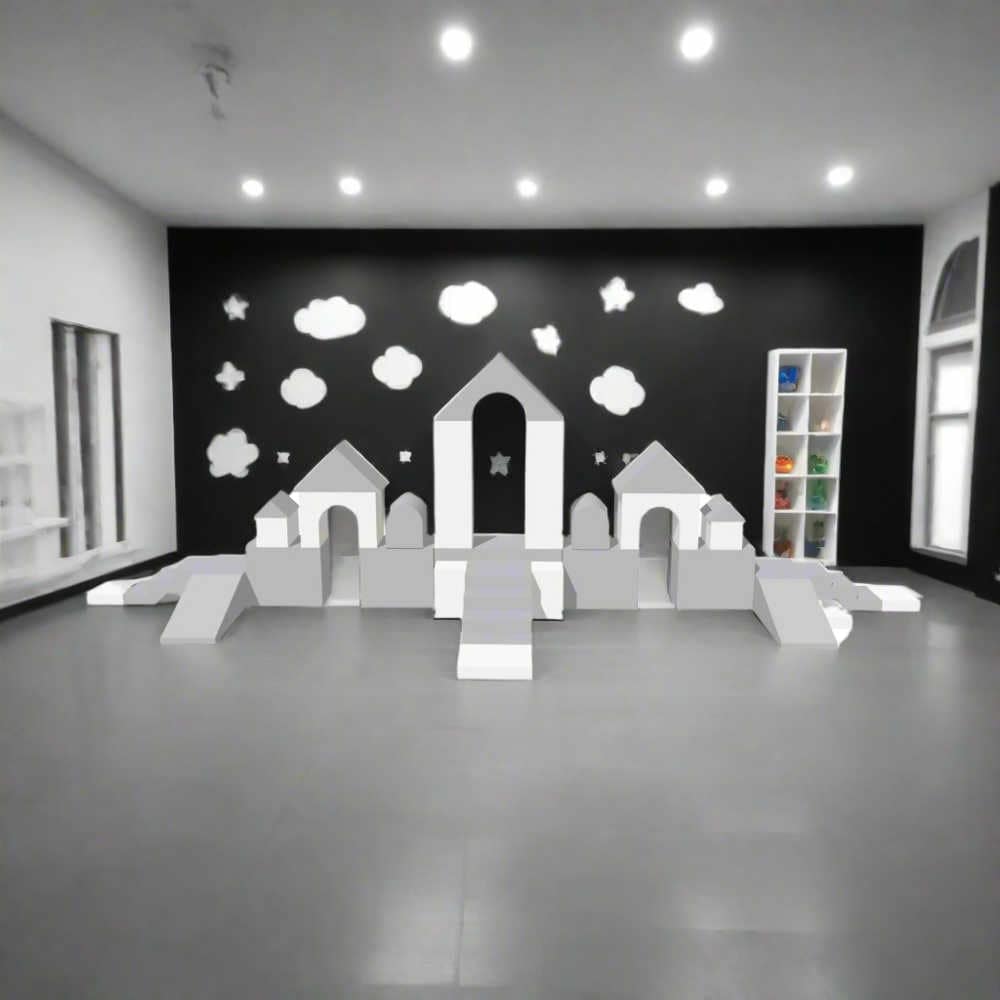 Soft Play Set mega castle grey and white