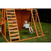 Sycamore Swing Set and Outdoor Climber and kid on disc swing