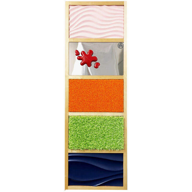 Tactile Columns - Red Splatter on Metal