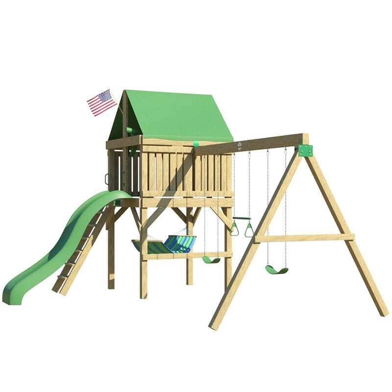 The SwingSet Co. Adventurer Swing Set Front Left Side Angled