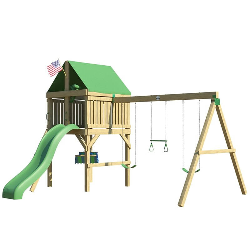 The SwingSet Co. Adventurer Swing Set Left Side Corner