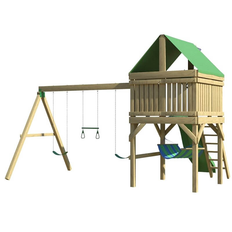 The SwingSet Co. Adventurer Swing Set Raer Right Side View Angled