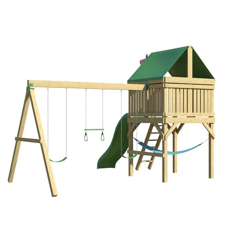 The SwingSet Co. Adventurer Swing Set Rear View Corner