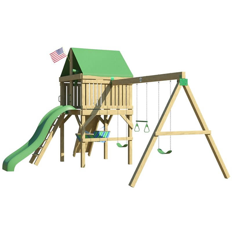 The SwingSet Co. Explorer Swing Set Front Left Side View