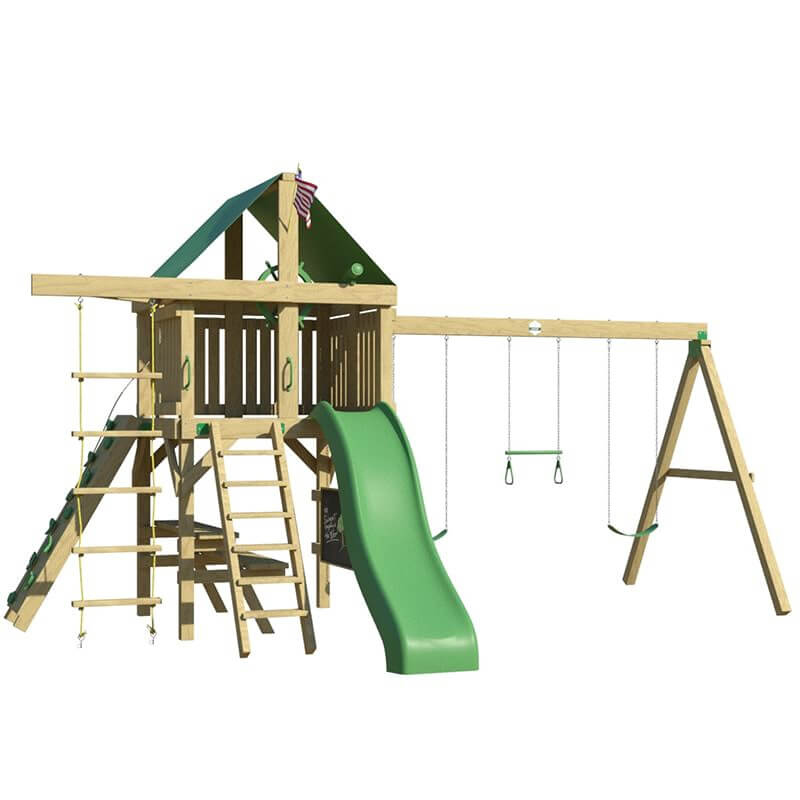 The SwingSet Co. Premier Swing Set Front View Angled