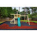 The SwingSet Co. Premier Swing Set Front View With Red Sand