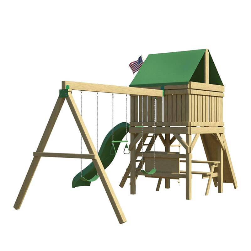 The SwingSet Co. Premier Swing Set Left Side View Corner