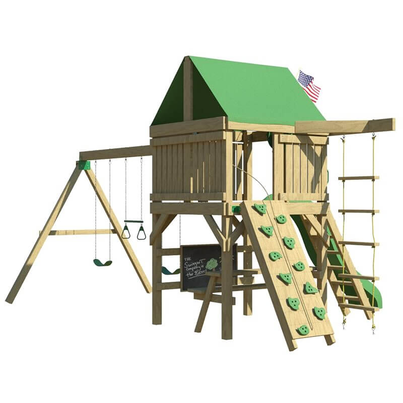 The SwingSet Co. Premier Swing Set Rear Right Side View Angled