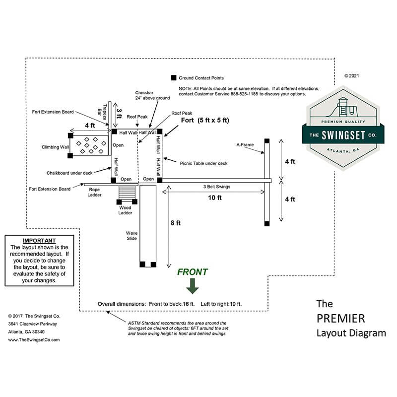 The SwingSet Co. Premier Swing Set Technical Drawings