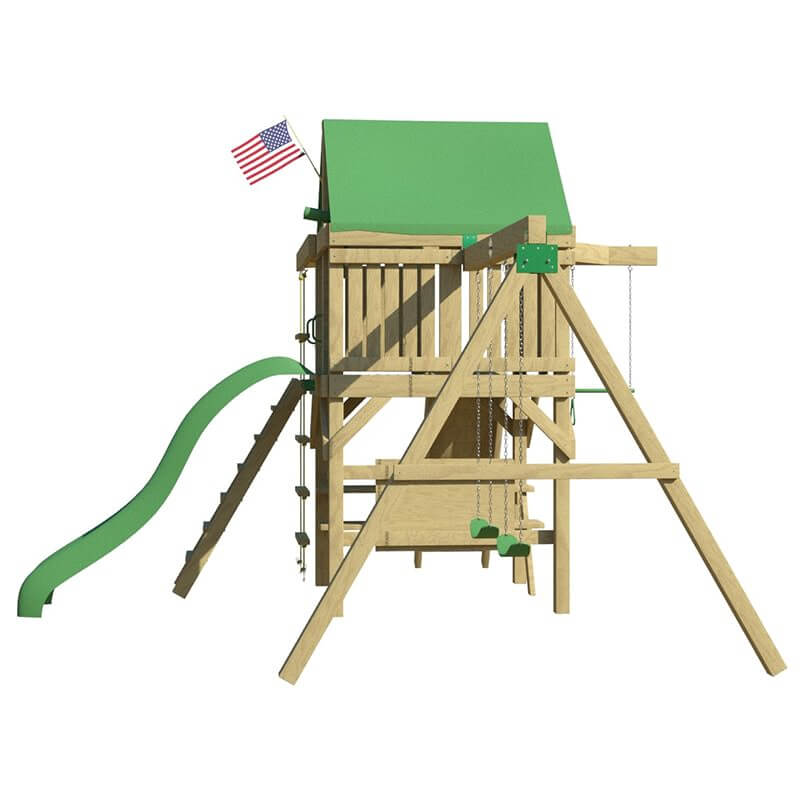 The SwingSet Co. Summit Swing Set - Space Saver Edition Left Side View