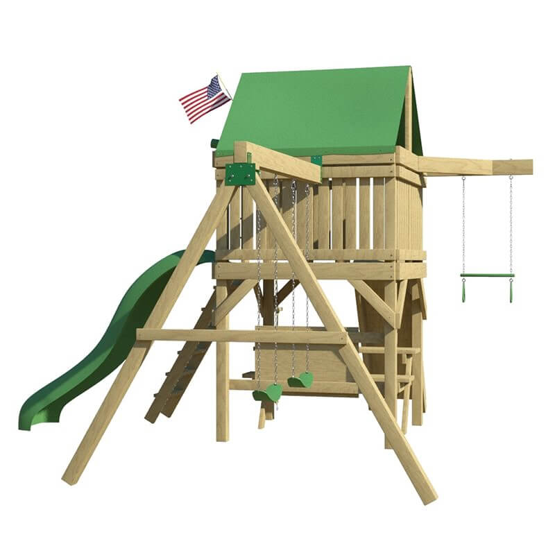 The SwingSet Co. Summit Swing Set - Space Saver Edition Rear Left Side