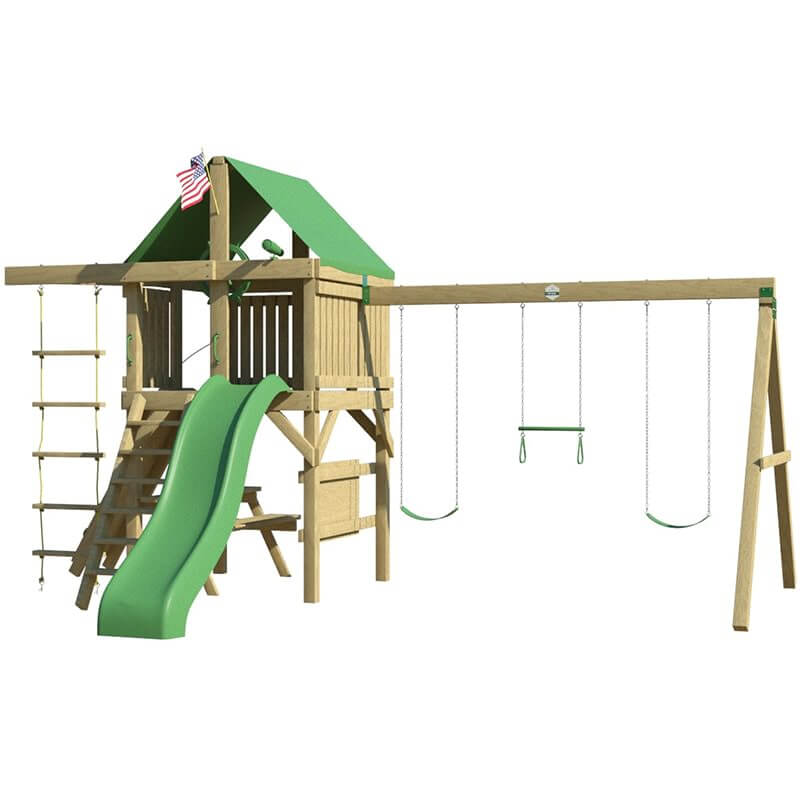 The SwingSet Co. Summit Swing Set Front Left Side View