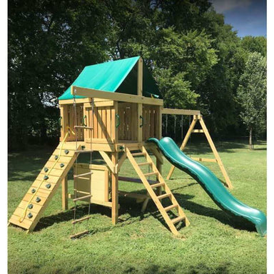 The SwingSet Co. Summit Swing Set Front Right Side View Outdoor