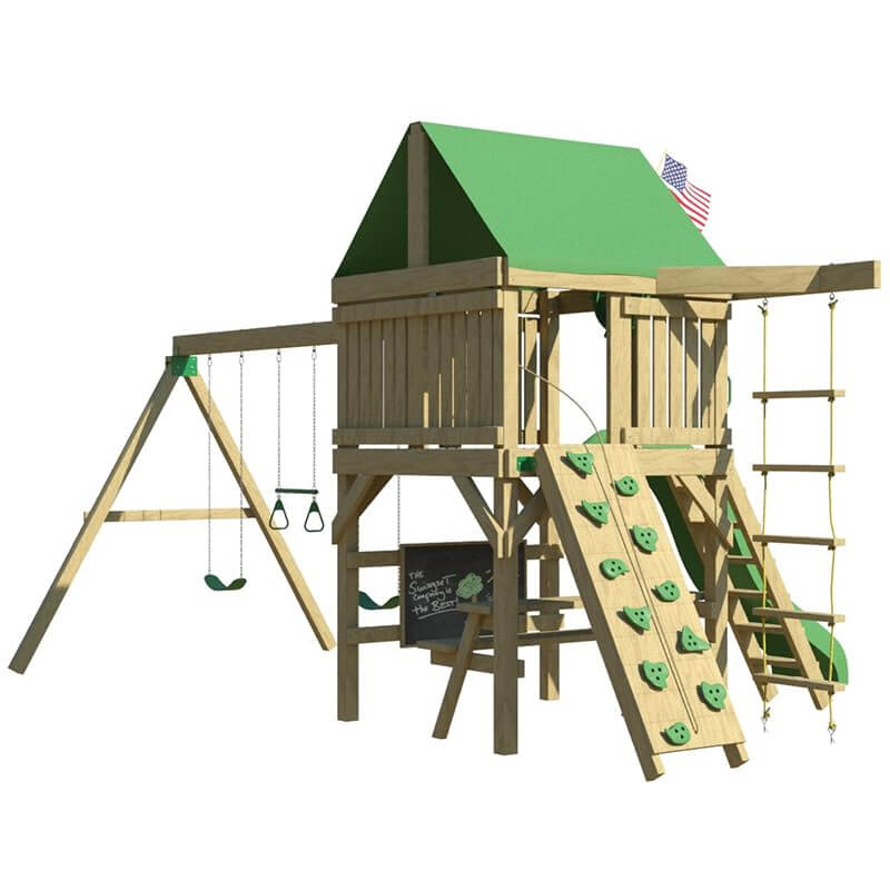 The SwingSet Co. Summit Swing Set Rear Right Side Angled