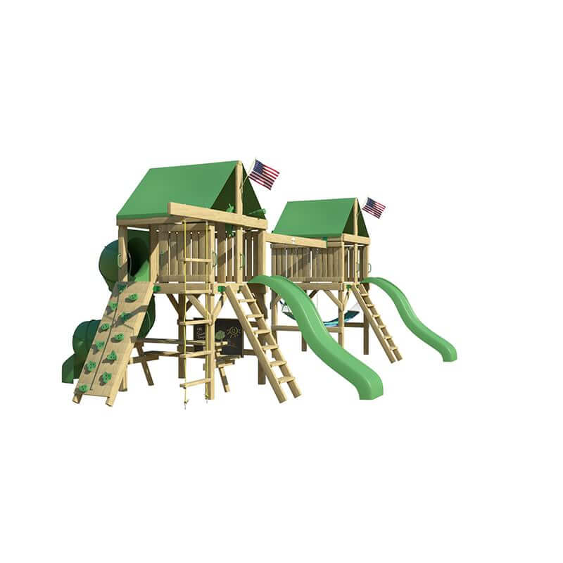 The SwingSet Co. Supreme Swing Set Left Side Angled