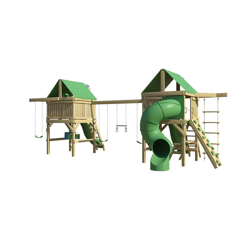 The SwingSet Co. Supreme Swing Set Rear Left Side Angled