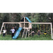 The SwingSet Co. Swing Extreme Swing Set Front View Lifestyle Outdoor With Kids Playing