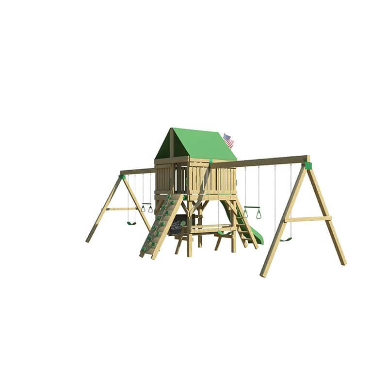 The SwingSet Co. Swing Extreme Swing Set Rear Right Side View Angled