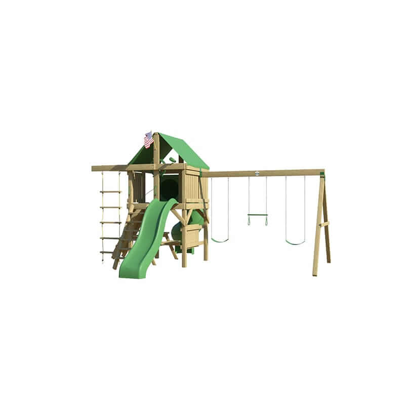 The SwingSet Co. Ultimate Swing Set Front Left Side View Angled