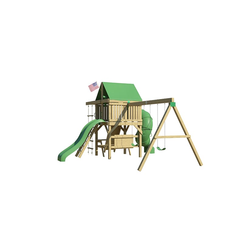 The SwingSet Co. Ultimate Swing Set Left Side View Corner