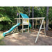 The SwingSet Co. Ultimate Swing Set Lifestyle Corner View Outdoor With Trees