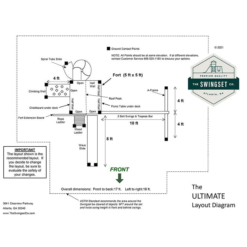 The SwingSet Co. Ultimate Swing Set Technical Drawings