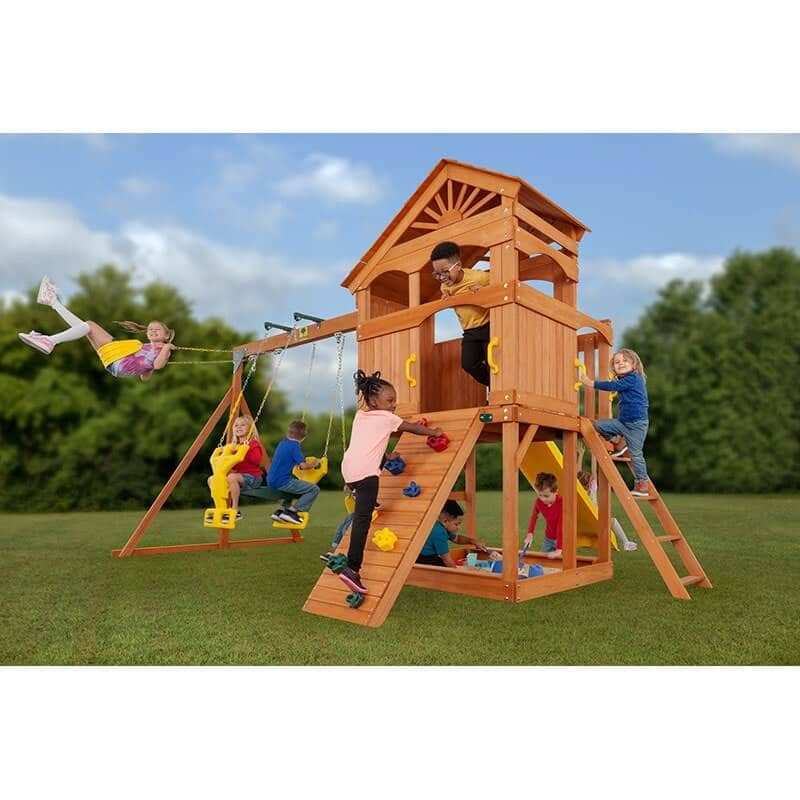Timber-Valley-Wooden-Swingset-Multicolor-Outdoor