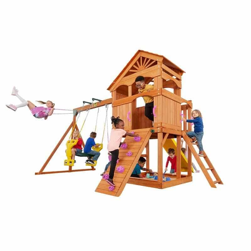 Timber-Valley-Wooden-Swingset-Multicolor-Outdoor