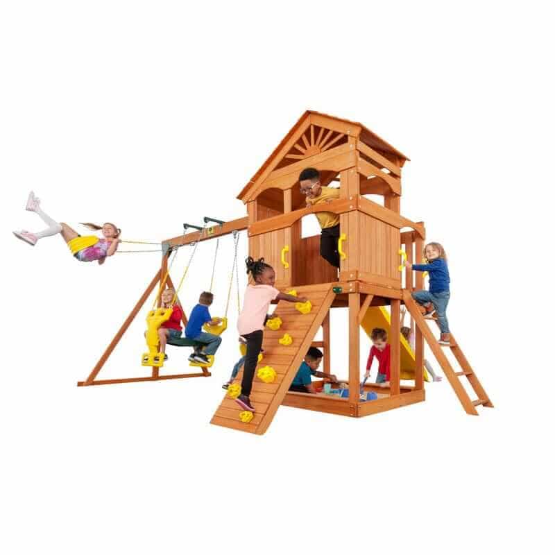 Timber-Valley-Wooden-Swingset-Yellow