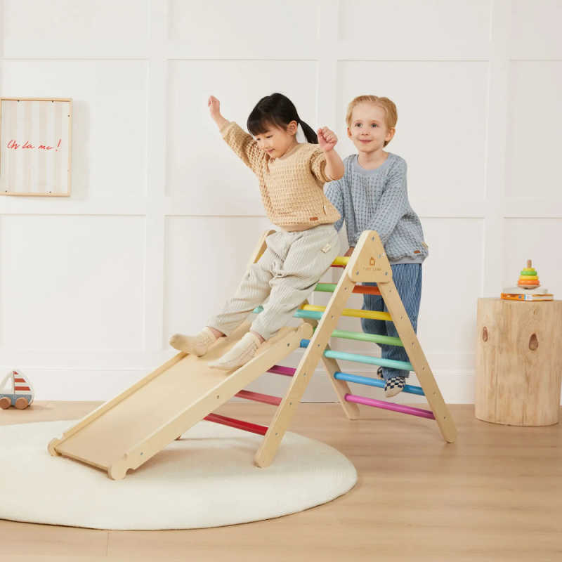 Tiny Land Montessori climbing set with kids playing 