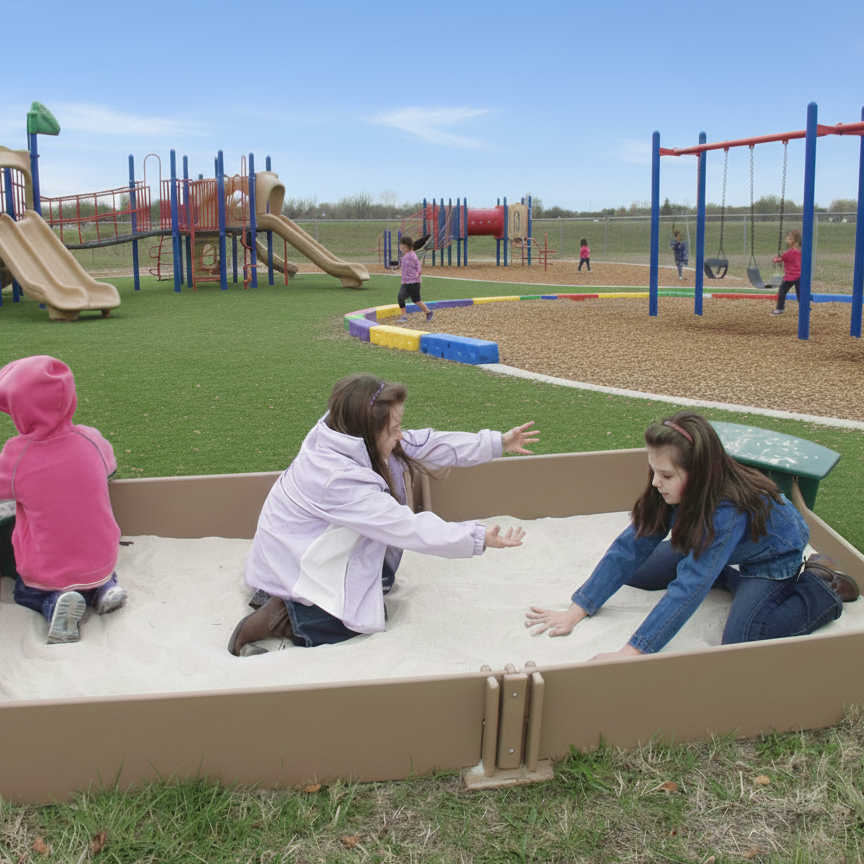 Tot Town Large sandbox at a preschool