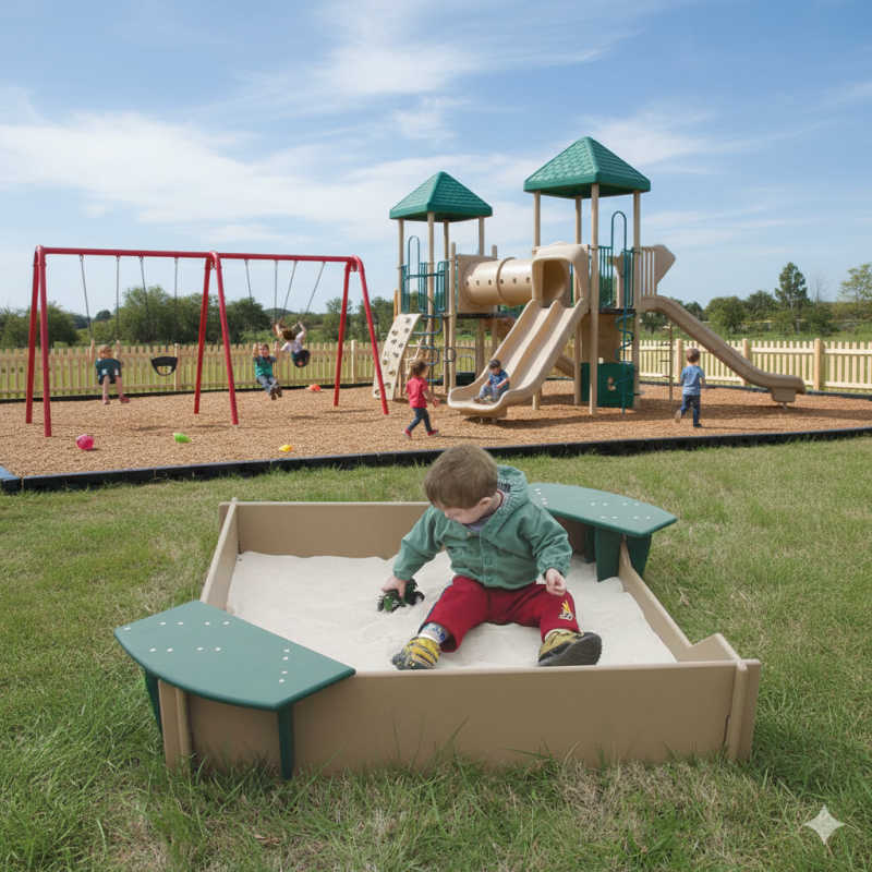Toto Town Small Sandbox at a playground