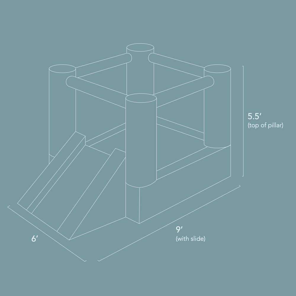 Tumble B lue Bounce House 6x6 dimensions