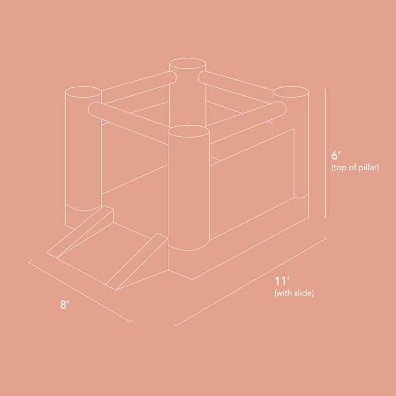 Tumble Neutral Walled Bounce House dimensions