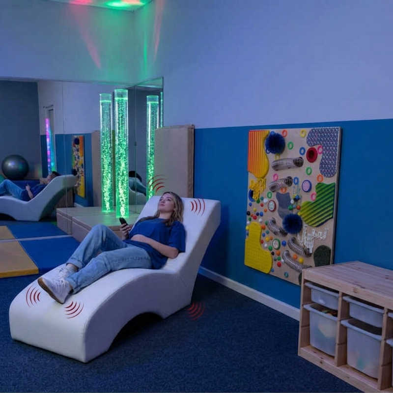 vibroacoustic lounger in a sensory room 