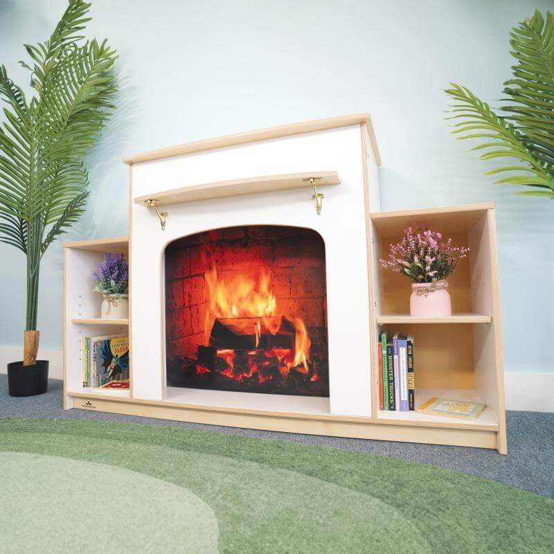 Warm and Welcoming Fireplace - White - Wb0922 Back View