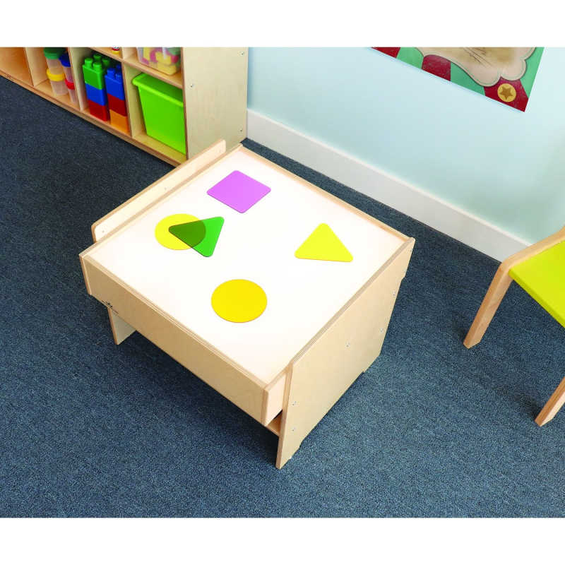 Whitney Brothers® Superbright LED Light Table and Color Wheel Variety Pack Top View with acrylic shapes