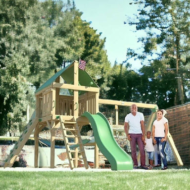 Wood Explorer Swing Set for Kids in a yard