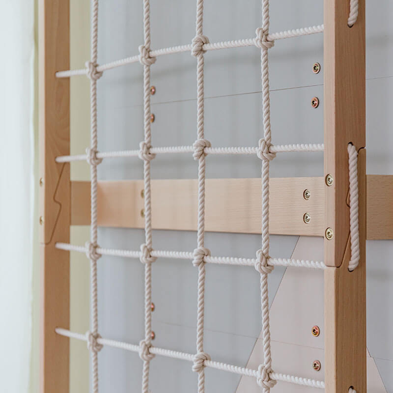  Wood and Hearts 3-in-1 Swedish Ladder Wall Gym for Kids 3+ Climbing Net 