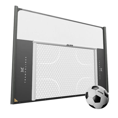 Acon X soccer goal panel for trampoline up close