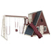alpine retreat 2 story playhouse with slide almond red front left