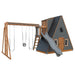 alpine retreat 2 story playhouse with slide chestnut wood gray front left