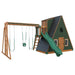 alpine retreat 2 story playhouse with slide chestnut wood green front left