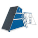 alpine retreat 2 story playhouse with slide white blue back left