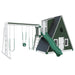 alpine retreat 2 story playhouse with slide white green front left