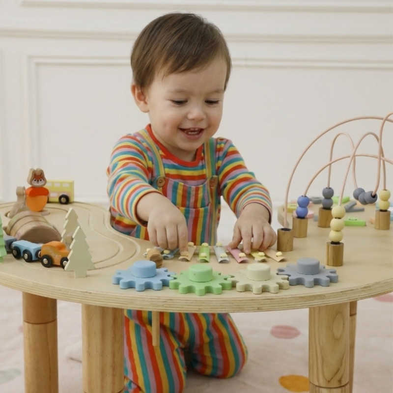 Avenlur Wooden Sensory Activity Table play feature detail 2