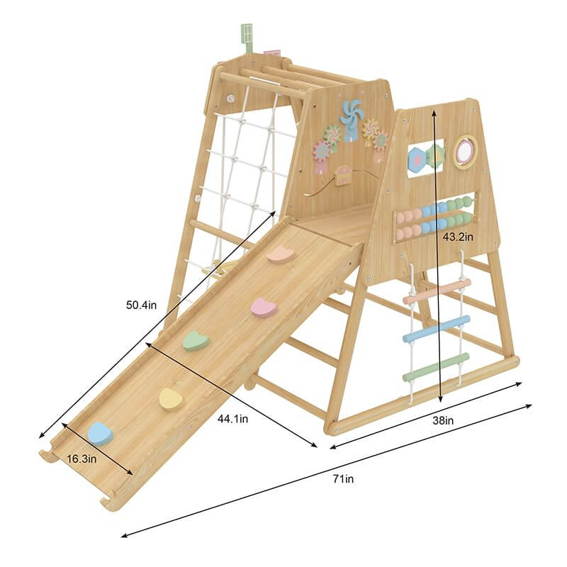 Dimensions for Avenlur Cherry 5 in 1 wooden indoor climber