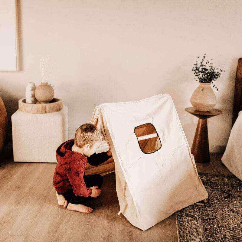 Avenlur Cotton Tent Cover for Olive and Hazel – fabric and window detail